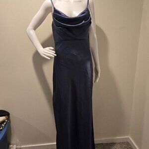 NWT Revelry Skye Satin Dress Indie Blue 6